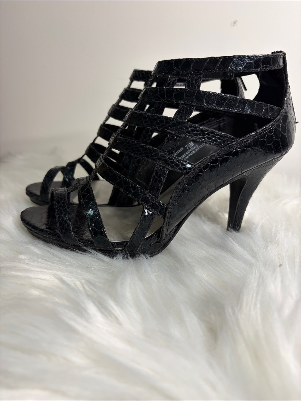 Maurices Black Strappy Cage Heels